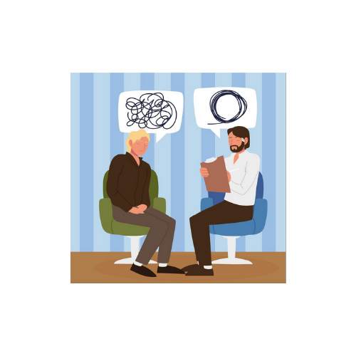 therapist talking to client